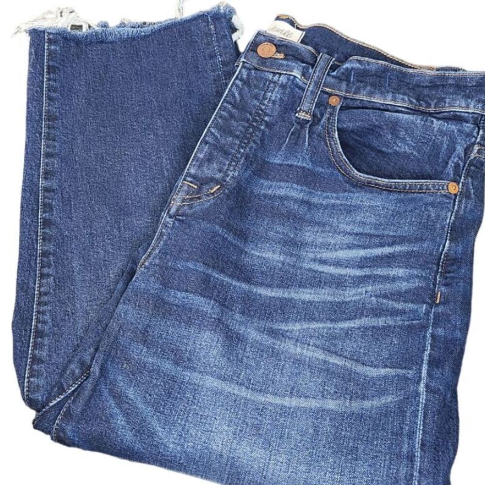 Madewell cruiser straight leg jeans Size 30 Blue Frayed Ankle